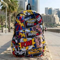 DB109 Comics Allover Printed Backpack