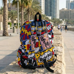 DB109 Comics Allover Printed Backpack
