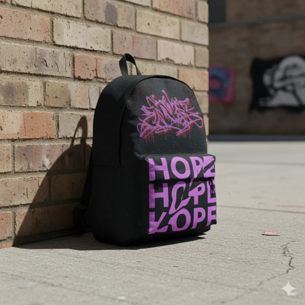 DB154 Street Hope Allover Printed Backpack