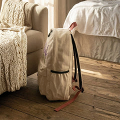 Lavender Bloom Embroidered Backpack