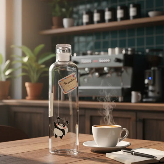 Be Positive Glass Water Bottle - BREACHIT