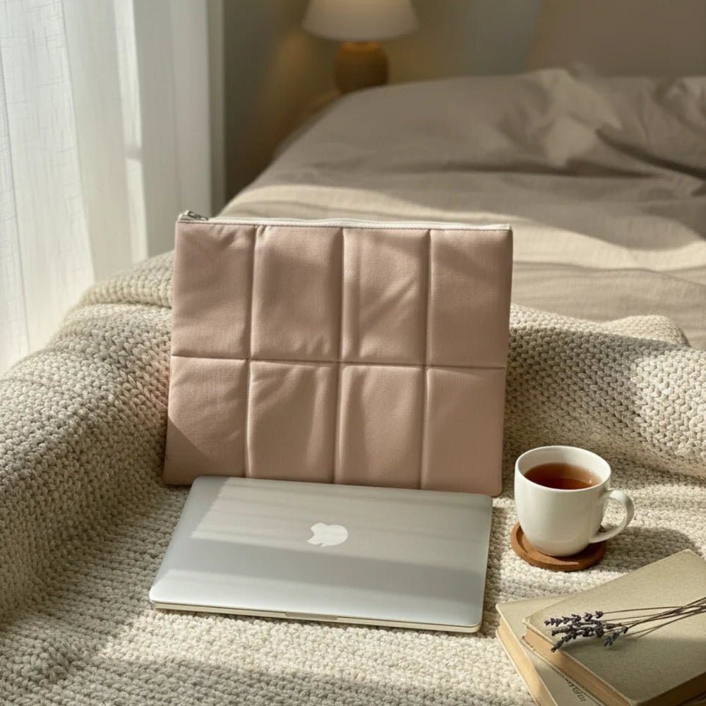 Blush Bubble Quilt Puffer Laptop Sleeve - BREACHIT