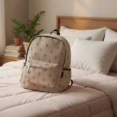 Blushing Buds Allover Printed Backpack - BREACHIT