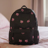 DB082 Pink Floral Art Allover Printed Backpack - BREACHIT