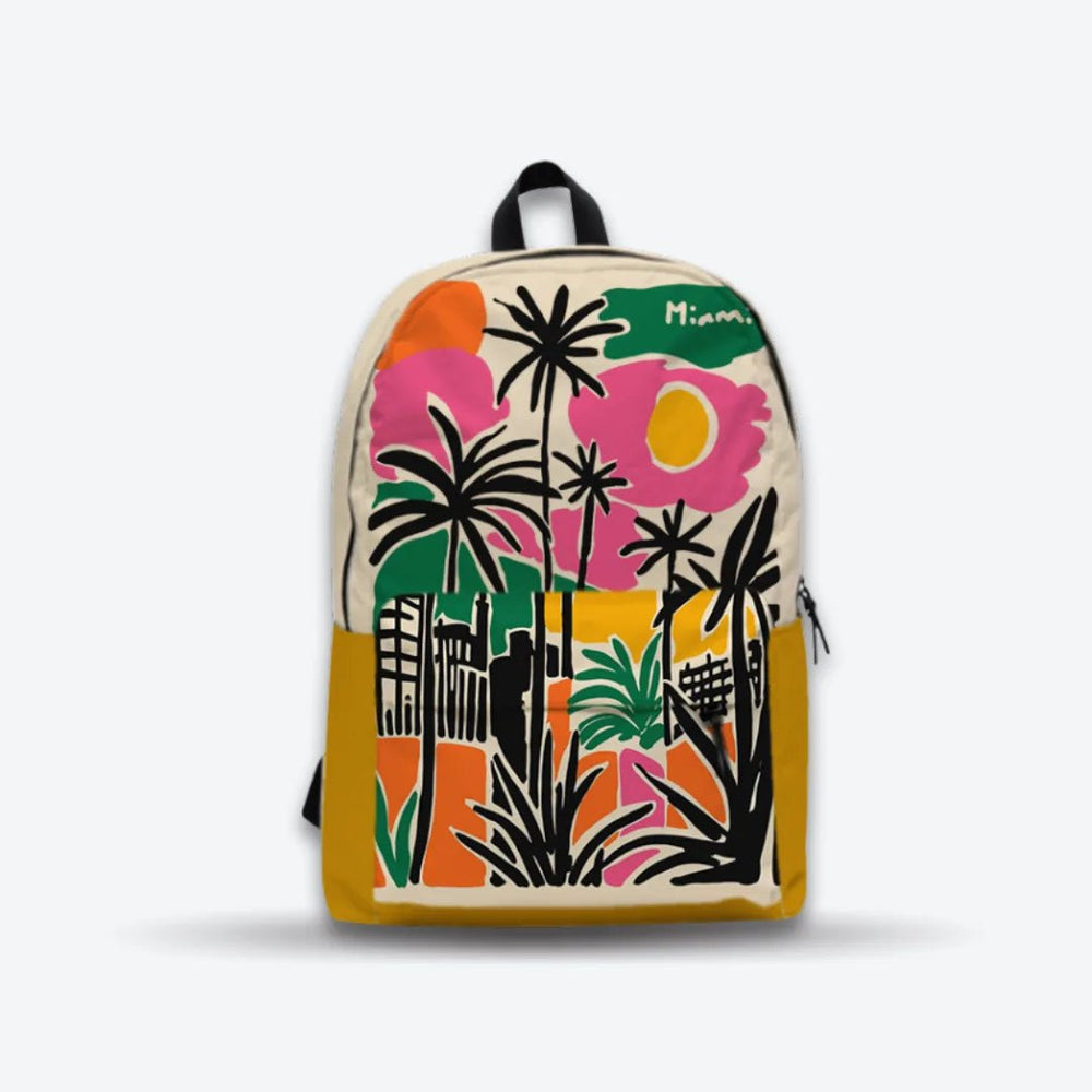 DB148 Palm Path Allover Printed Backpack - BREACHIT