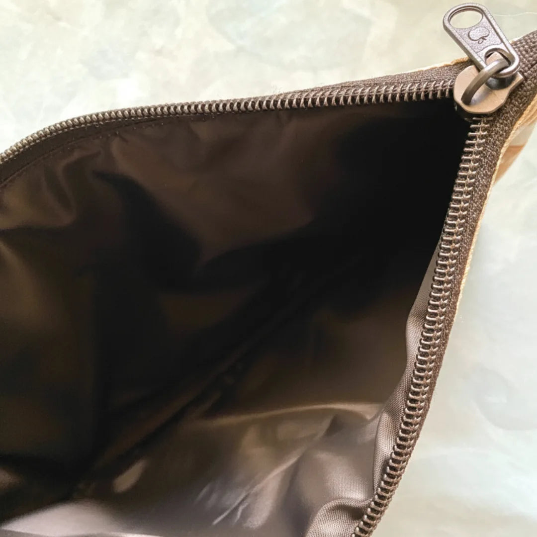 Scarlet Embroidered Bloom Pouch