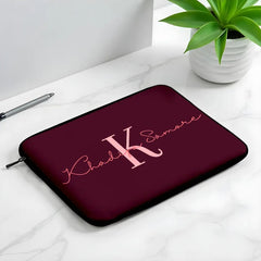 L317 Crimson Initial Name Laptop Sleeve - BREACHIT