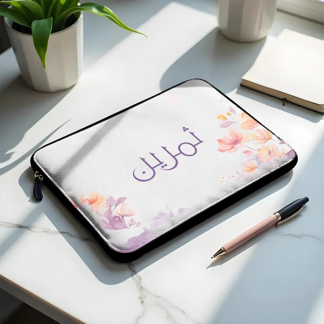 L321 Blush Bloom Name Laptop Sleeve - BREACHIT