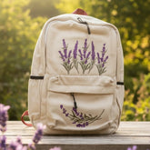 Lavender Bloom Embroidered Backpack - BREACHIT