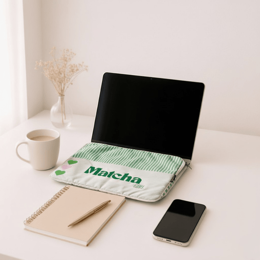 Matcha Muse Embroided Laptop Sleeve - BREACHIT