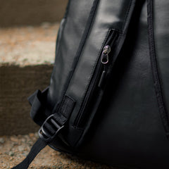 Noir Leatherite Backpack - BREACHIT