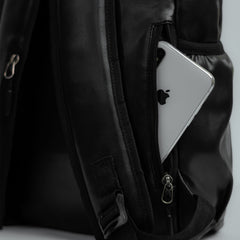 Noir Leatherite Backpack - BREACHIT