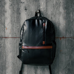 Noir Leatherite Backpack - BREACHIT