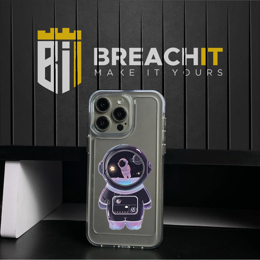 PC006 Space Man Acrylic Black Border Mobile Case - BREACHIT