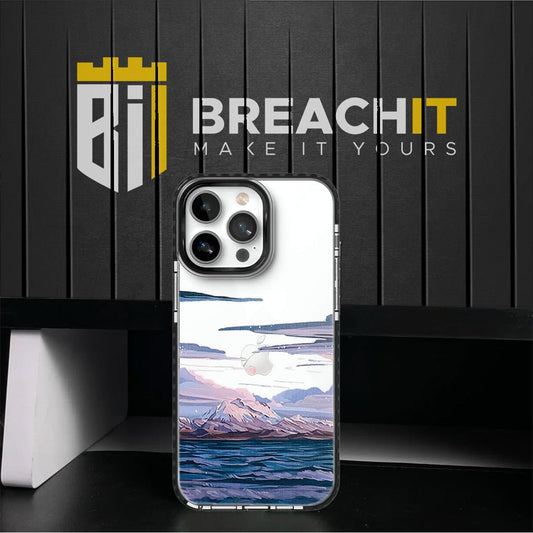 PC013 Sea And Moon Acrylic Black Border Mobile Case - BREACHIT