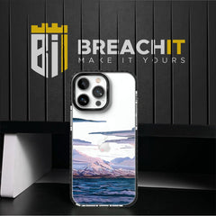 PC013 Sea And Moon Acrylic Black Border Mobile Case - BREACHIT