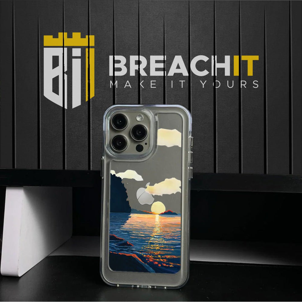 PC015 Sunset Acrylic Black Border Mobile Case - BREACHIT