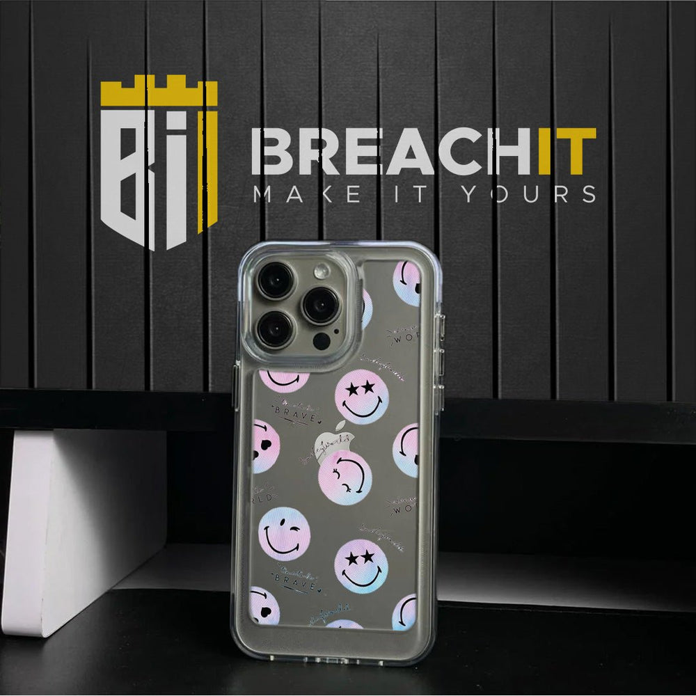 PC021 Happy Face Acrylic Black Border Mobile Case - BREACHIT
