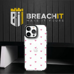 PC034 Pink Hearts Acrylic Black Border Mobile Case - BREACHIT