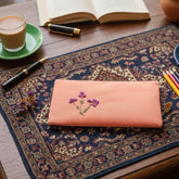 Peach Embroidered Petal Pouch - BREACHIT