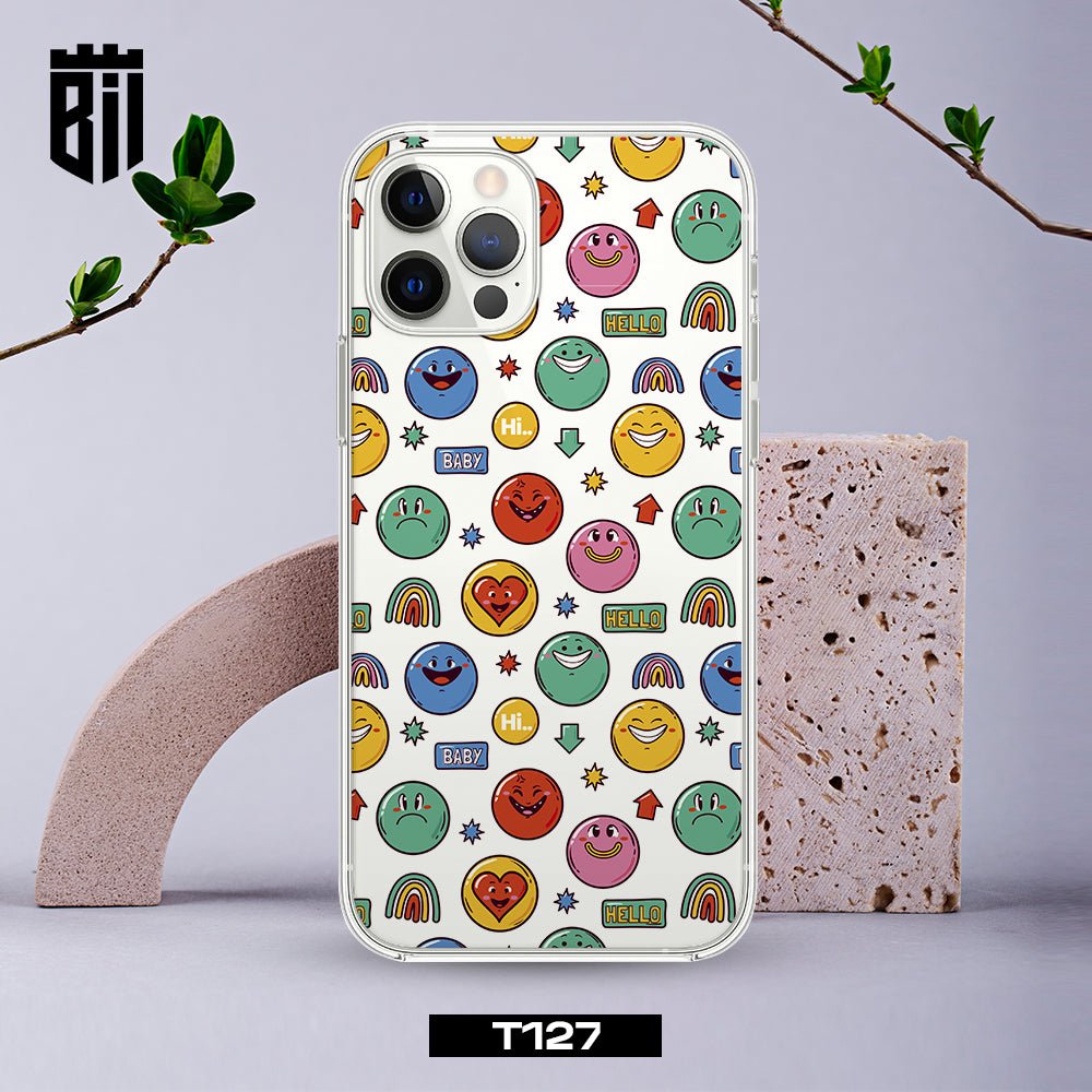 T127 Emojis Transparent Design Mobile Case - BREACHIT