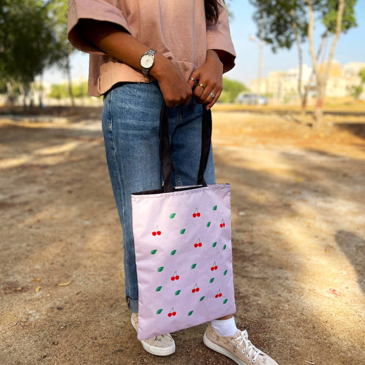 TB008 - Cherry Pattern Tote Bag - BREACHIT