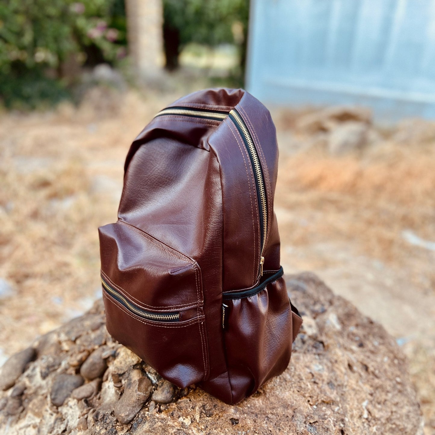 The Brown Voyager Leatherite Backpack - BREACHIT