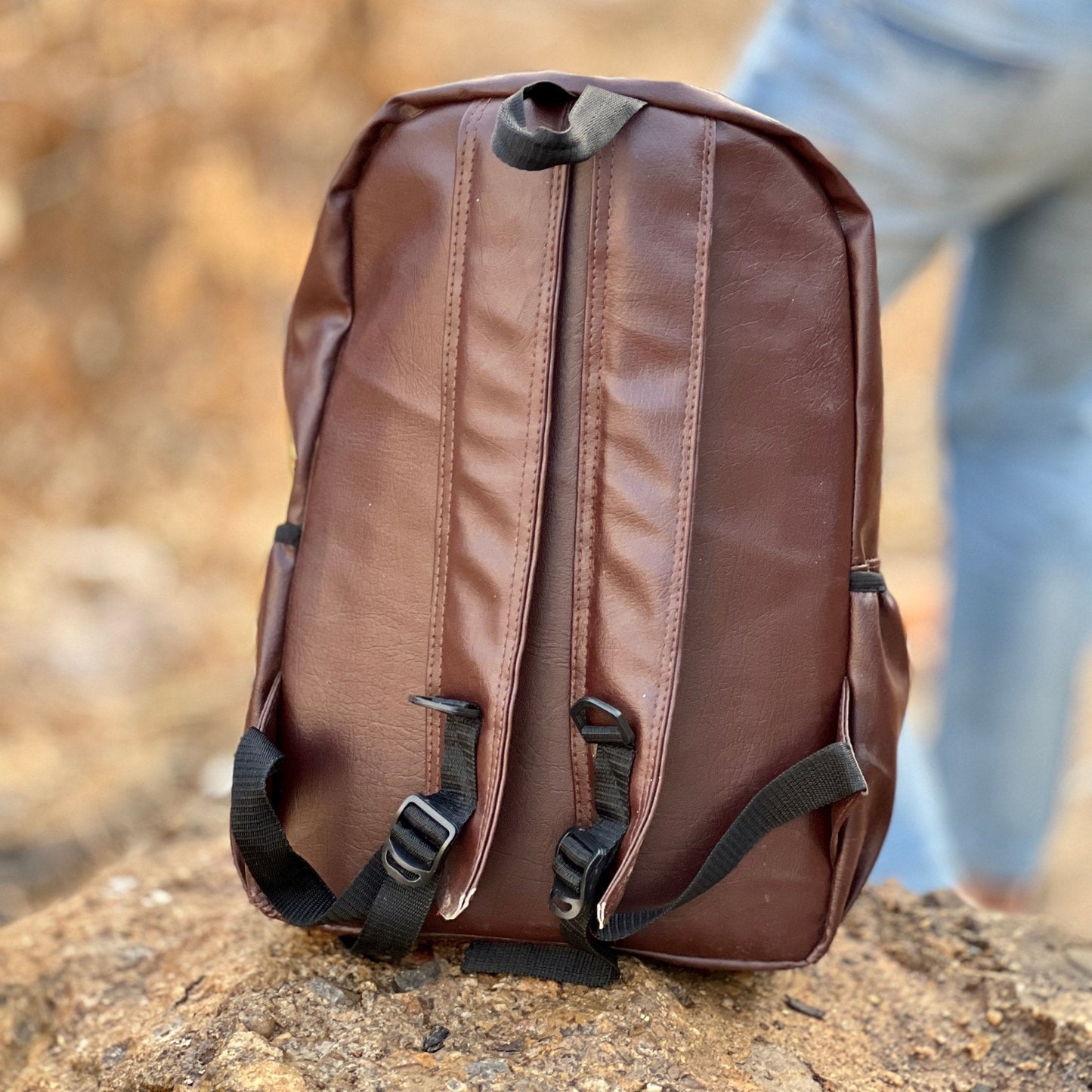 The Brown Voyager Leatherite Backpack - BREACHIT