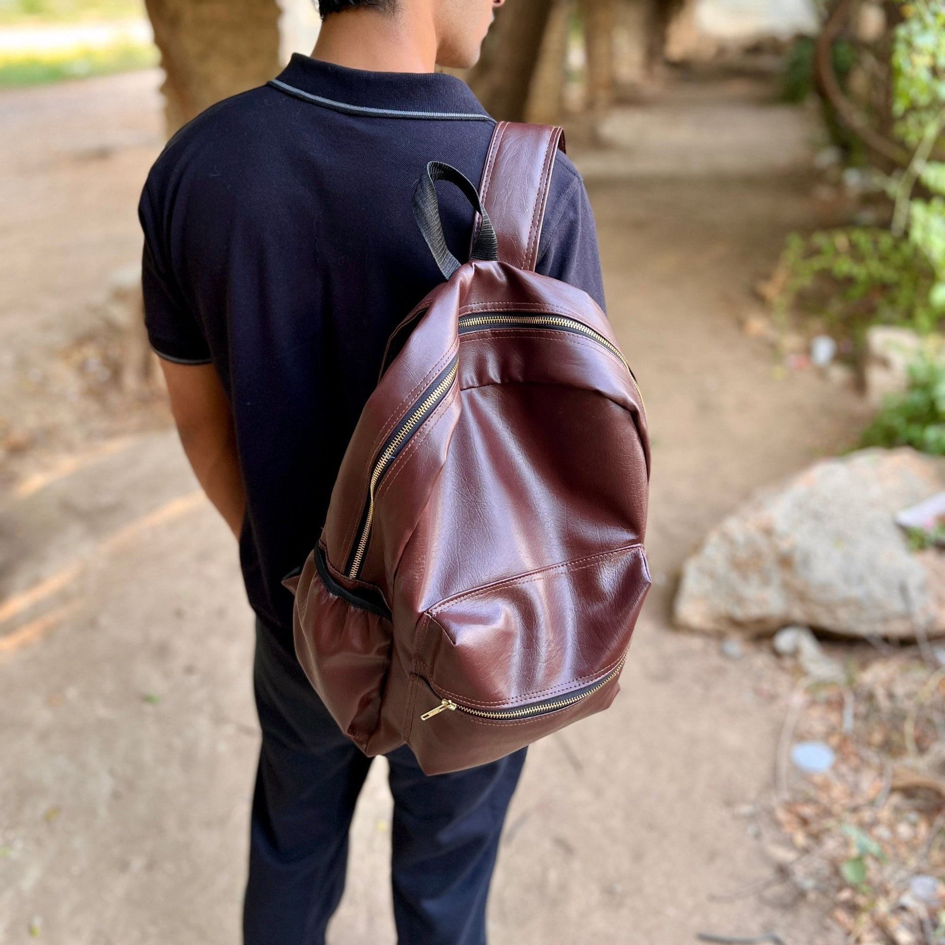 The Brown Voyager Leatherite Backpack - BREACHIT