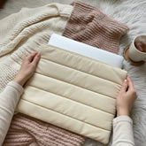 Warm Ivory Quilt Puffer Laptop Sleeve - BREACHIT