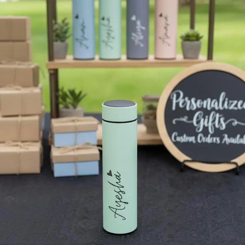 WB049 - Solid Name Printed Temperature Water Bottle - BREACHIT