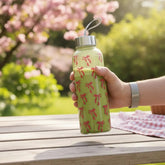 WB053 - Pink Ribbon Bloom Glass Water Bottle - BREACHIT