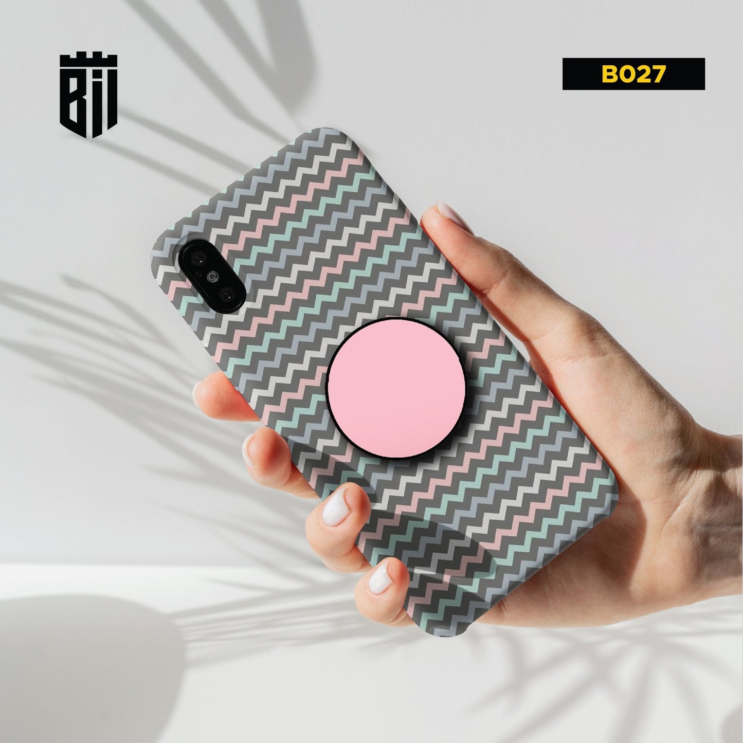 B027 Wave Pattern Mobile Case with Popsocket - BREACHIT