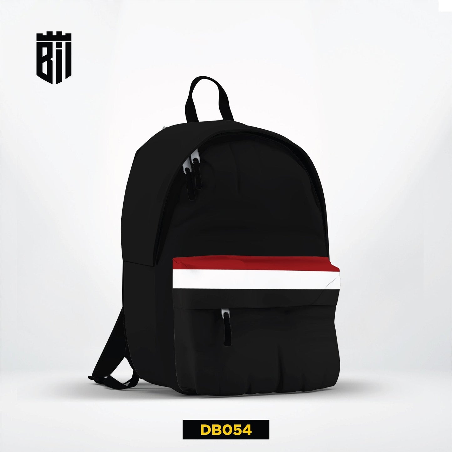 DB054 Black Striped Allover Printed Backpack - BREACHIT