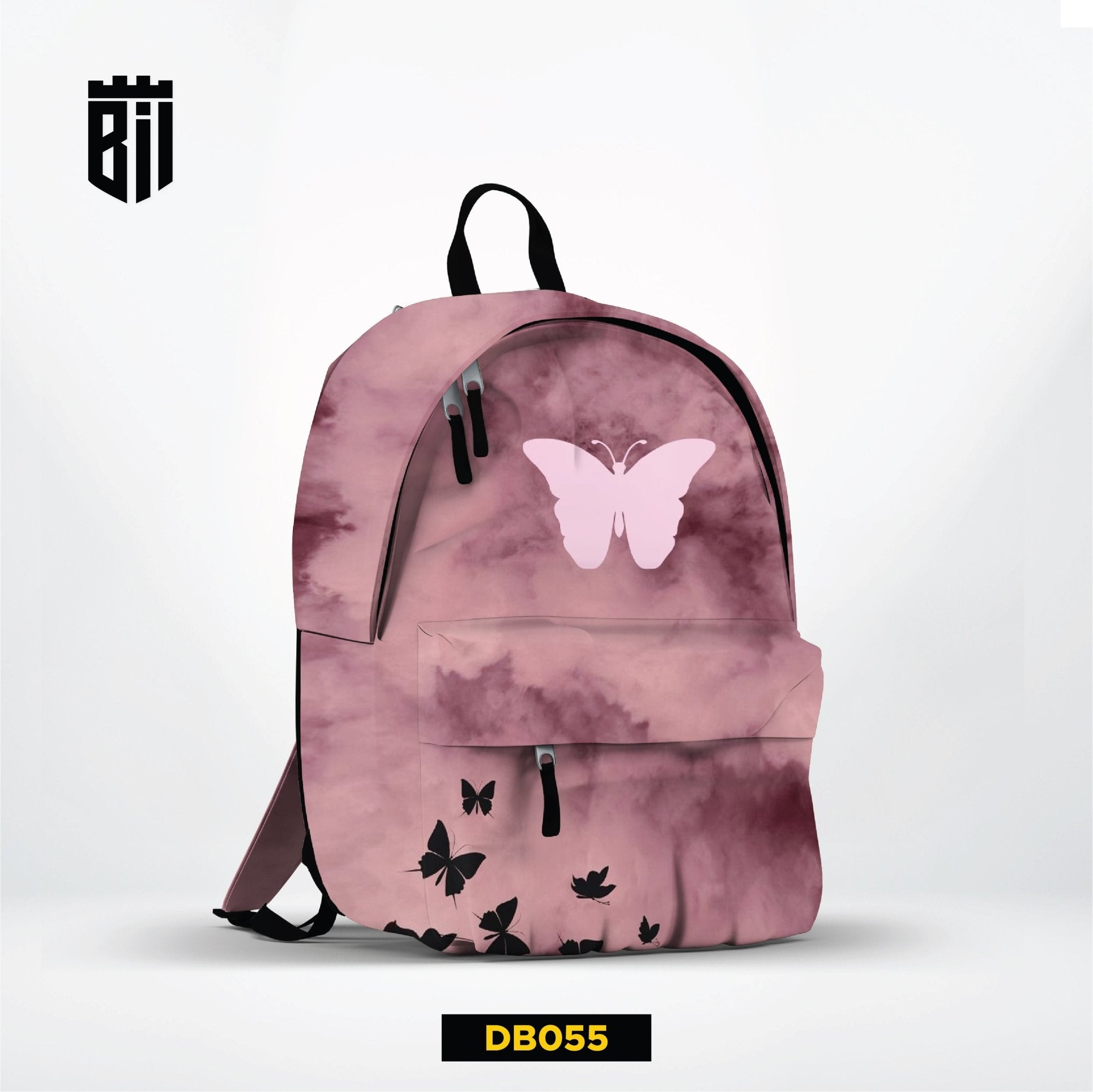 Pink Butterfly Allover Printed Backpack Make Your Own BREACHIT