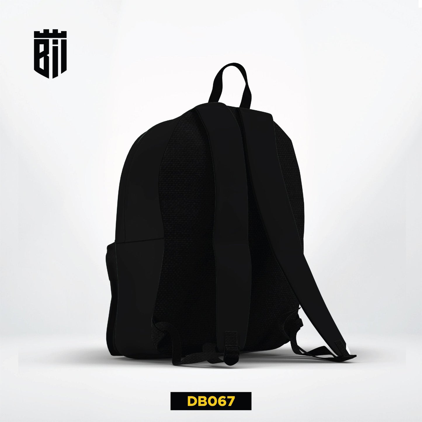 DB067 Black Allover Printed Backpack - BREACHIT