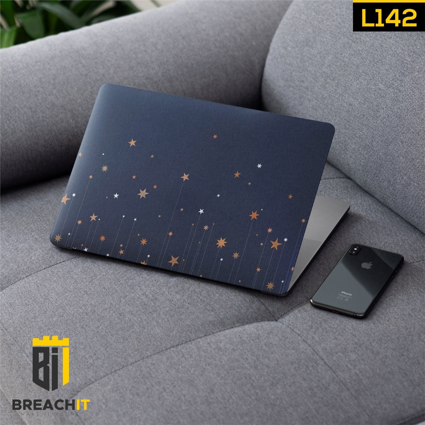 L142 Blue Stars Laptop Skin - BREACHIT