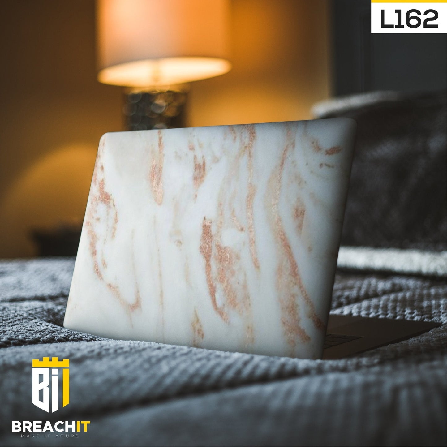 L162 White Marble Laptop Skin - BREACHIT