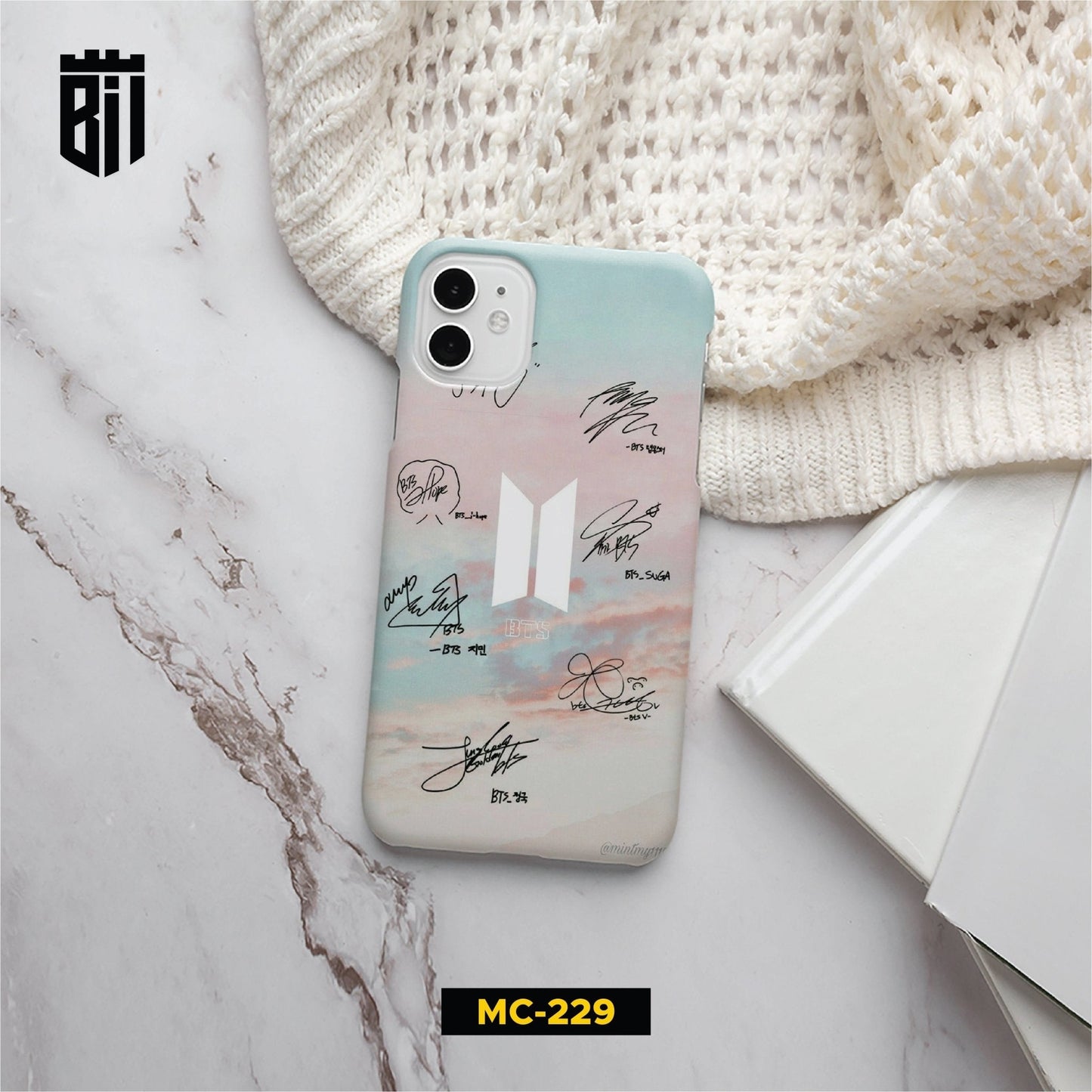 MC229 BTS Autograph Customized Mobile Case - BREACHIT