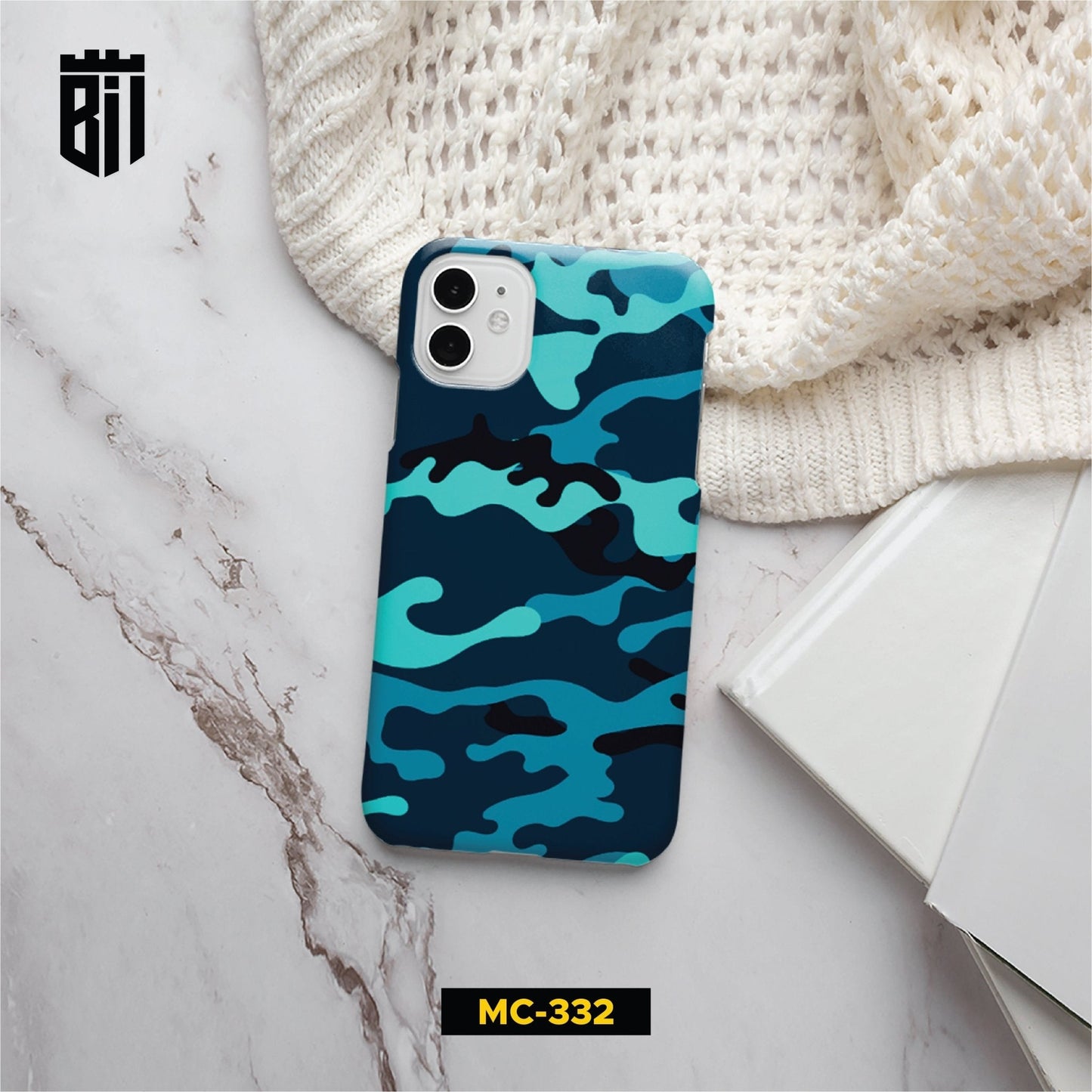 MC332 Blue Camouflage Customized Mobile Case - BREACHIT