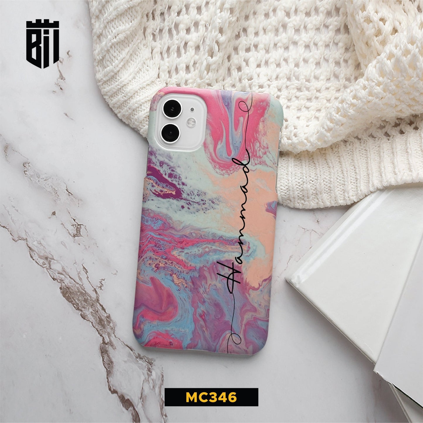 MC346 Vibrant Marble Name Design Mobile Case - BREACHIT