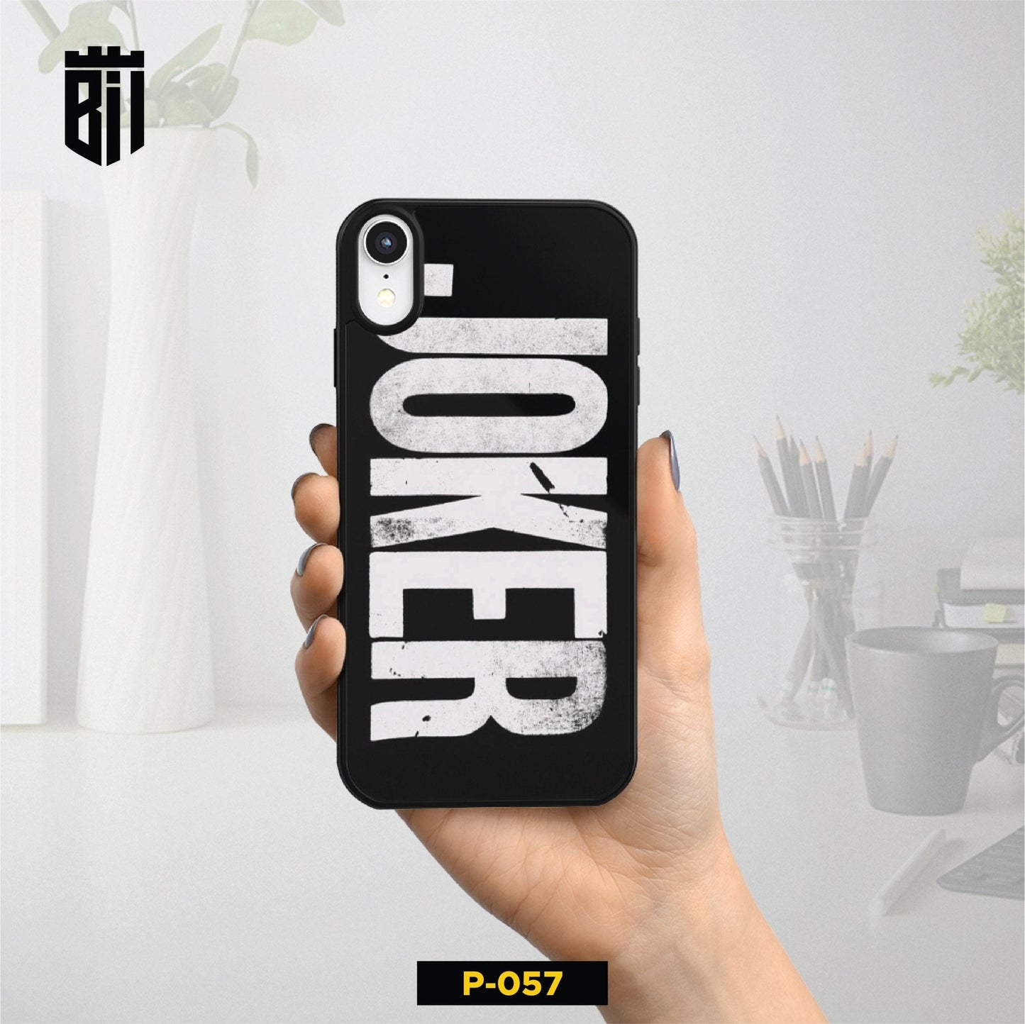 P057 Black Joker Gloss Plate Mobile Case - BREACHIT