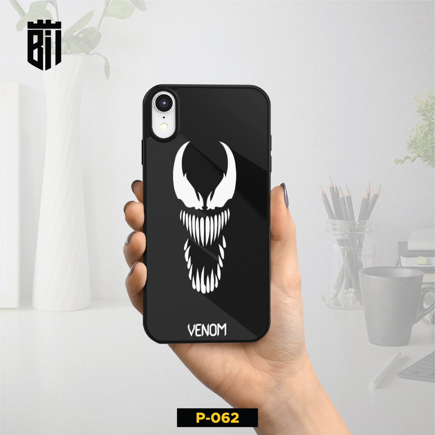P062 Black Venom Gloss Plate Mobile Case - BREACHIT