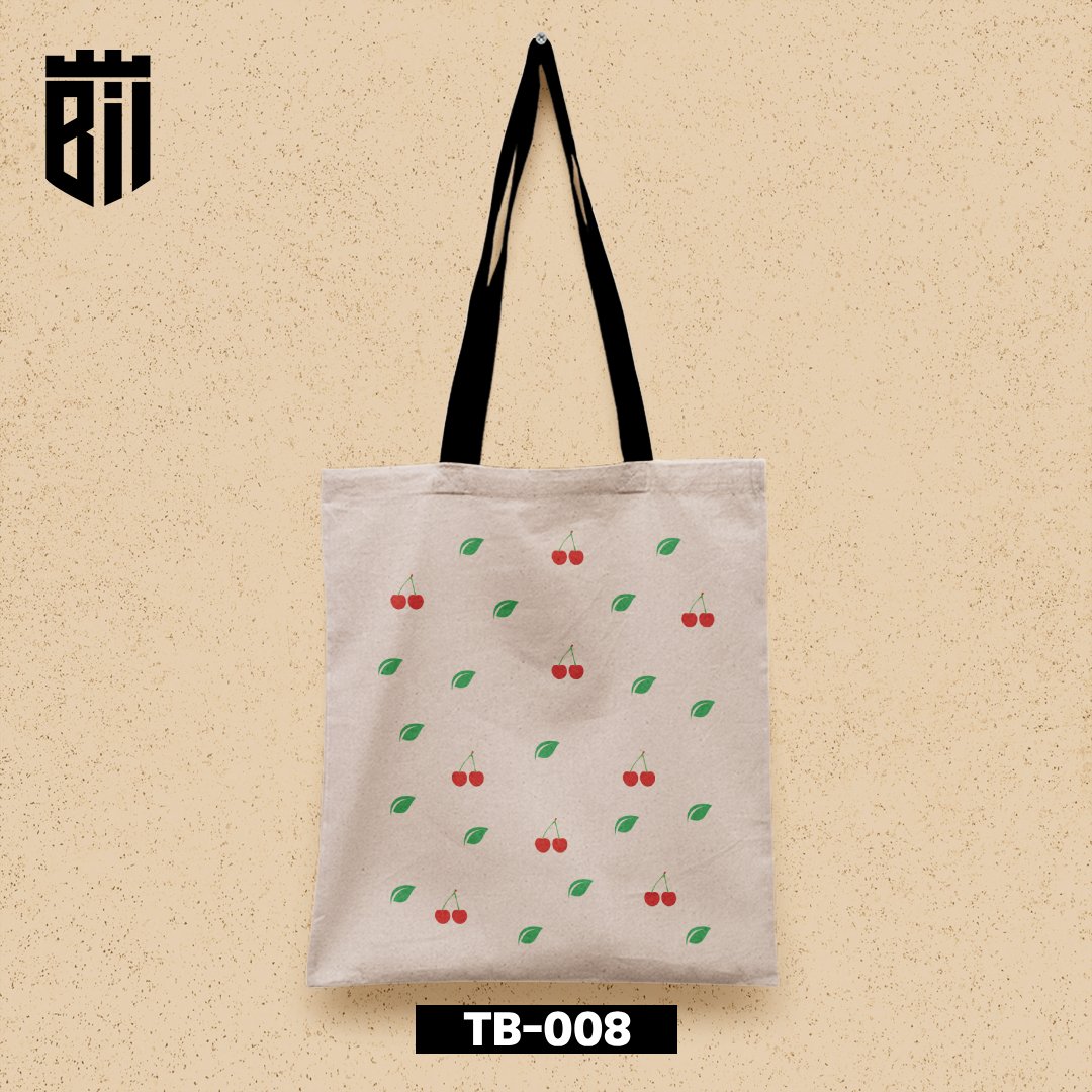 TB008 - Cherry Pattern Tote Bag - BREACHIT