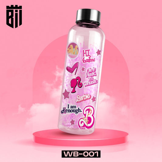 WB-001 - Barbie Printed Glass Water Bottle - BREACHIT