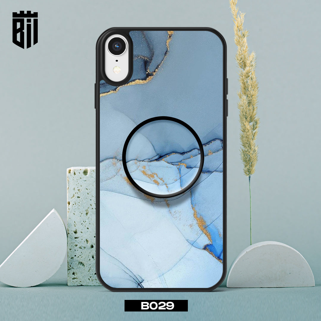 B029 Blue Marble Mobile Case with Popsocket