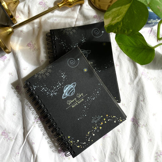 Moonlight Whispers Black Mini Notebook