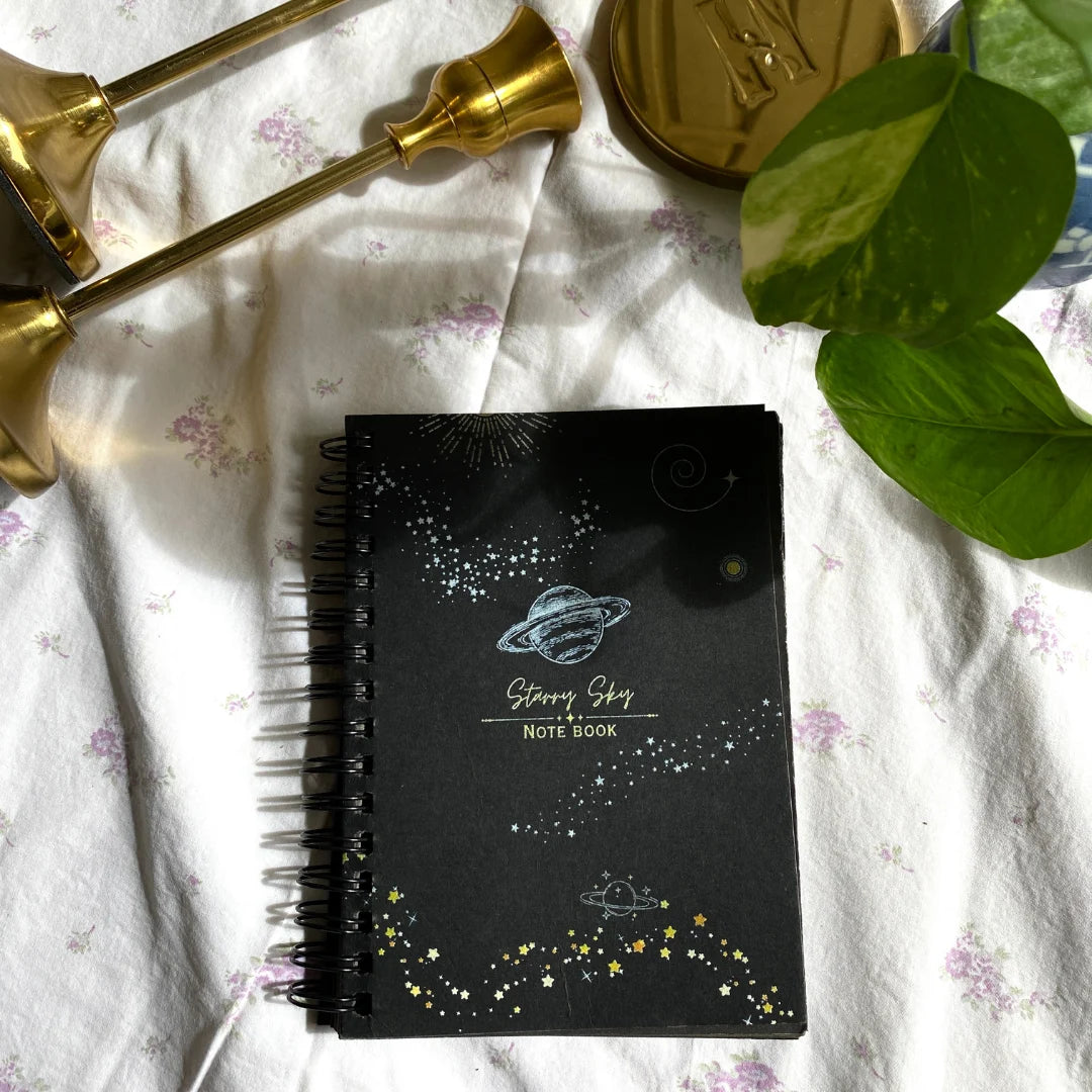 Moonlight Whispers Black Mini Notebook
