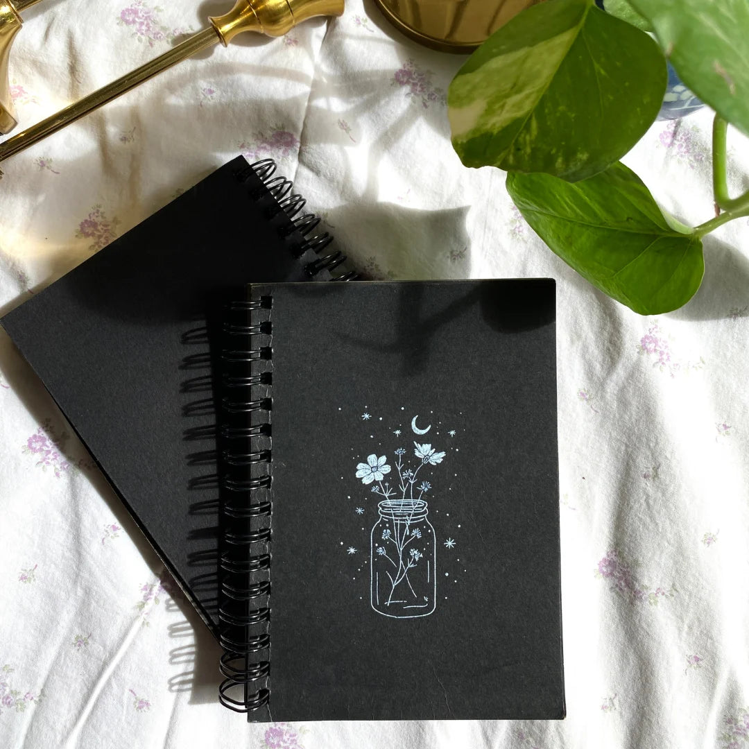 Starlit Jar Black Mini Notebook