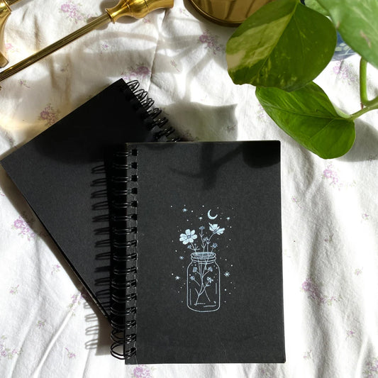 Starlit Jar Black Mini Notebook